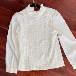 High Neck Lace Blouse sz M